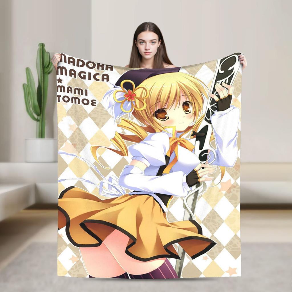 Puella Magi Madoka Magica Blanket Anime Flannel Awesome Soft Throw Blanket for Bedding Lounge Decoration
