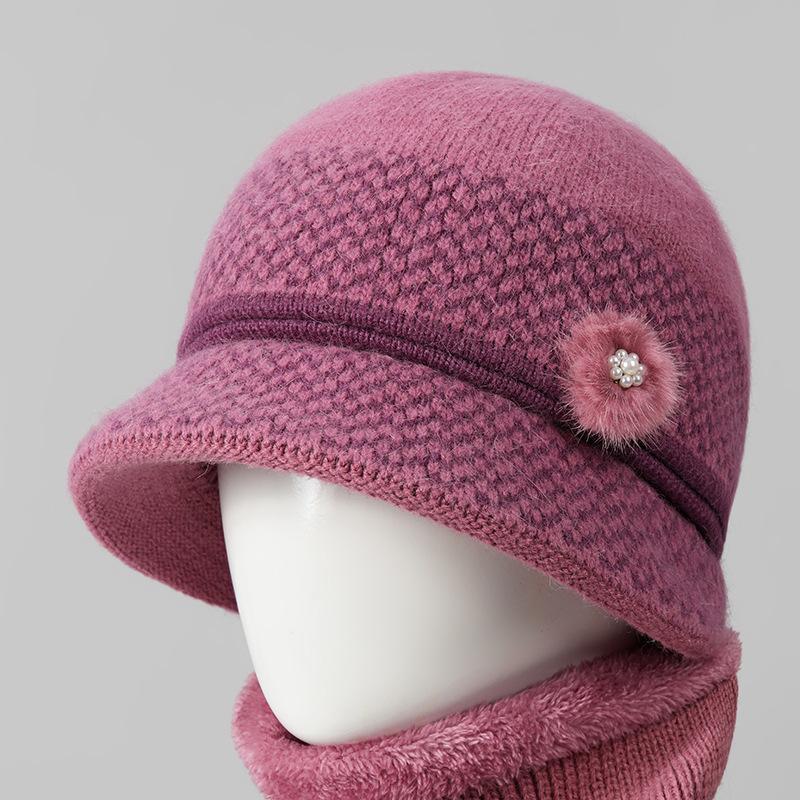 Hat Women'S Season Ear Protection Warm Mom Hat Fleece Thick Ear Protection Grandma Grandma Elderly Cotton Hat