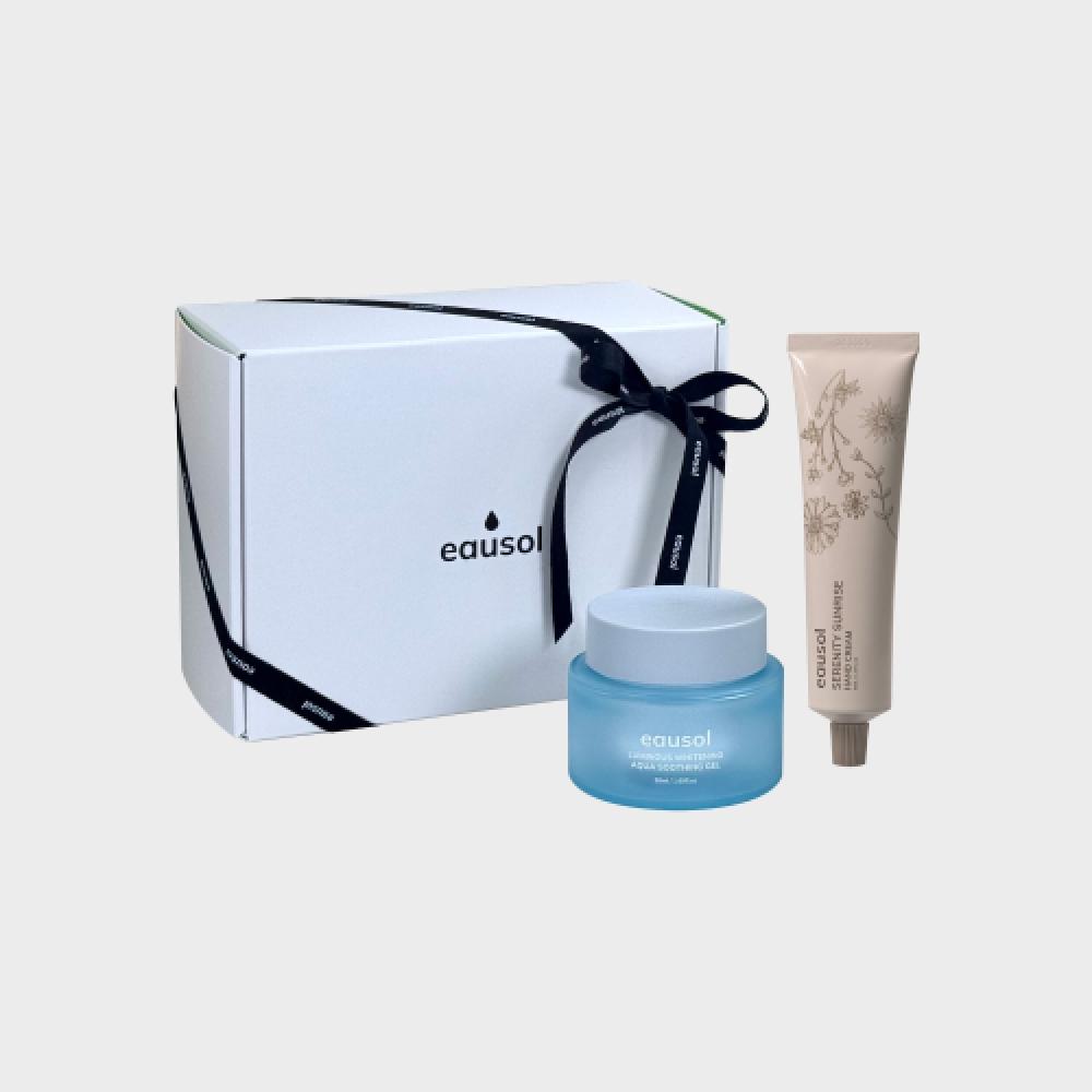 Eausol Whitening Aqua Soothing Gel Hand Cream 1 Set Soothing Gel+Sunrise Hand Cream