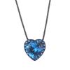 Jewelry Copper Bottom Gold-Plated Simulation Blue Spinel Heart-Shaped Black Gold Set Heroine Stone 9 * 9