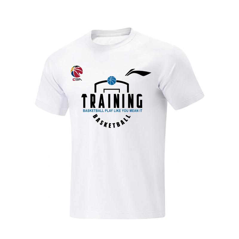 

Li Ning Серия CBA Тренировочная Футболка с принтом Дышащая Влагоотводящая Круглый вырез Модная Футболка с коротким рукавом Унисекс Белый AHSVE61-2TRAINING XXL