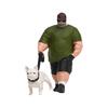 1/64 Scale Resin Model Depicting A Man Strolling With His Pet Dog Miniature Figure For Craft Projects And Toy Displays