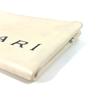 Bvlgari Fragment Logo Double Zipper Pouch Bag Clutch Bag Leather White/Black