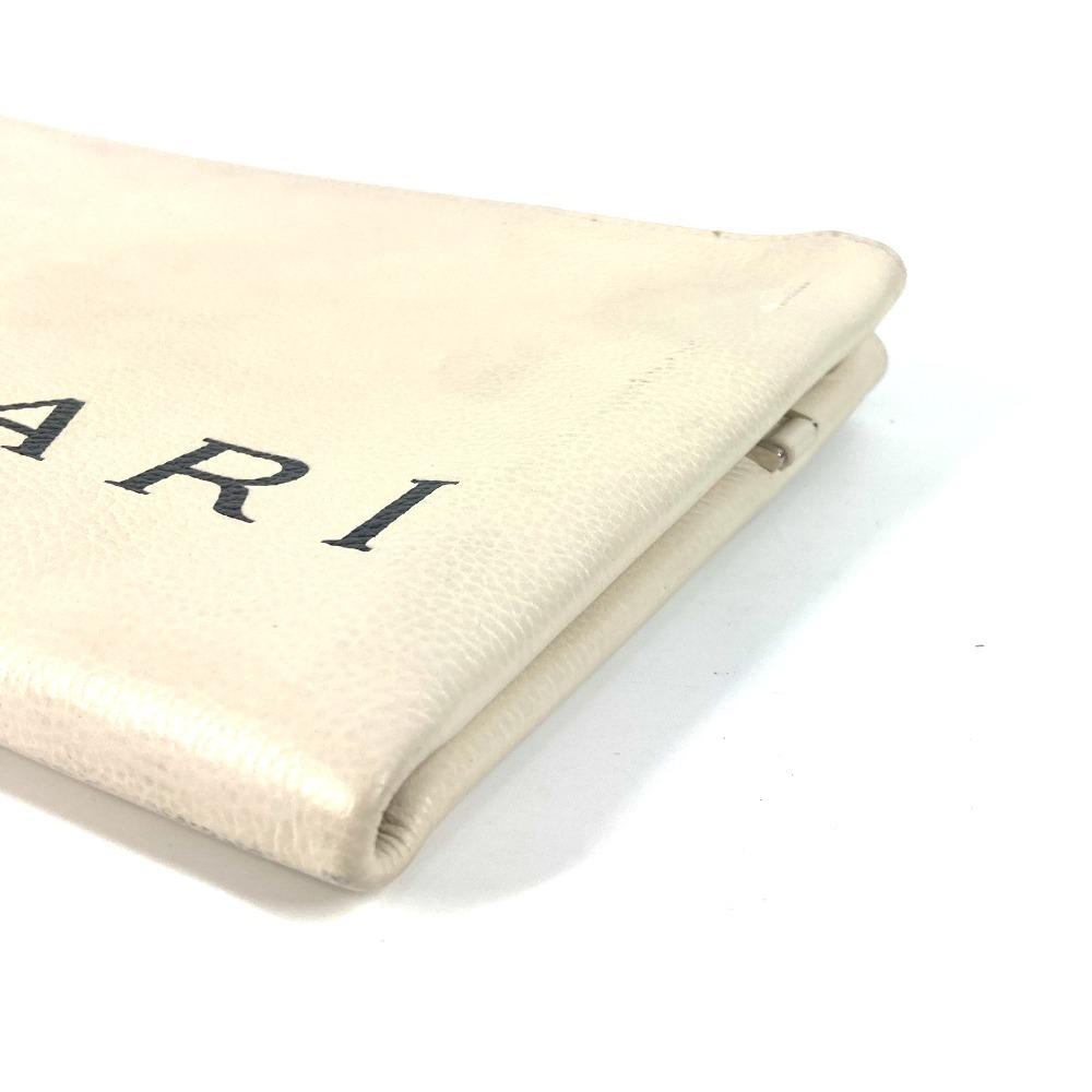 Bvlgari Fragment Logo Double Zipper Pouch Bag Clutch Bag Leather White/Black