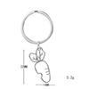 Rabbit Carrot Stainless Steel Keychain Lovely Cartoon Design Fashion Couple Keyring Practical Student Backpack Pendant