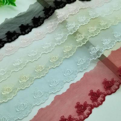 Polyester Material Lace Trim 4.5cm Width Variety Color Flower Lace Trim Collarbone Chain Design 16Yards Length Lace Fabric