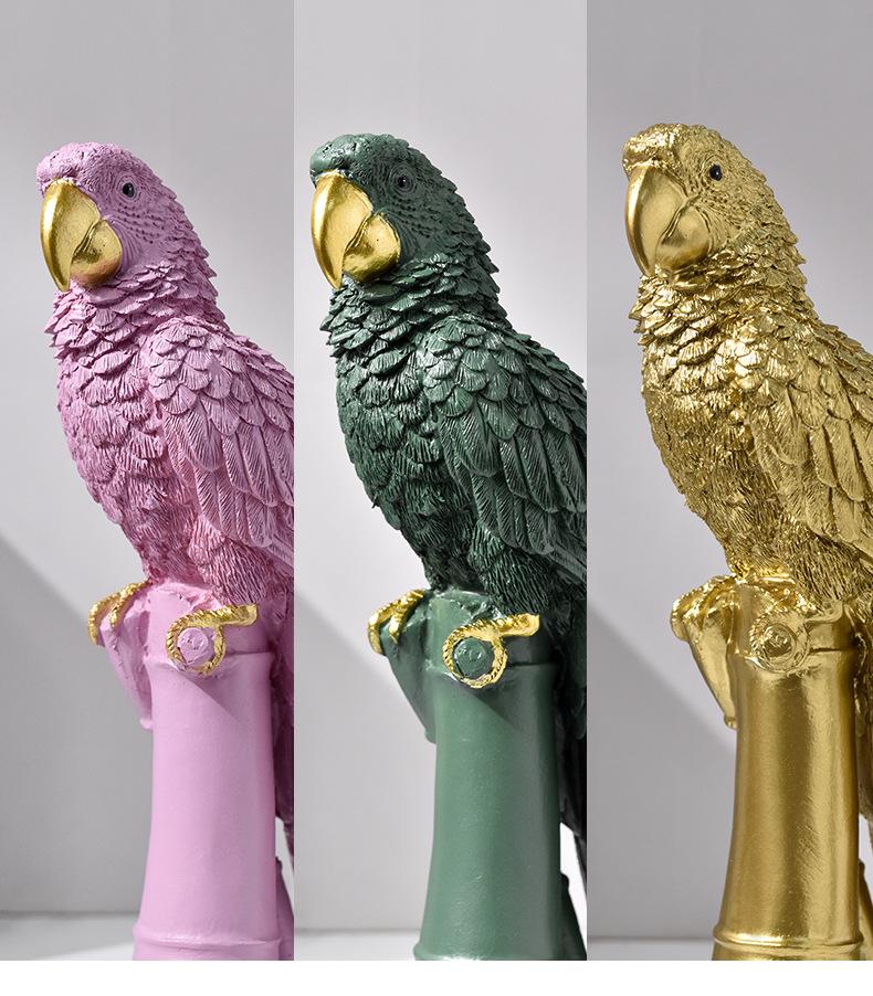 Luxurious Parrot Ornament Wine Cabinet for Living Room Decor