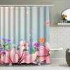 Drukowana w 3D Dekoracyjna Zasłona Prysznicowa do Łazienki z Motywem Uroczej Żaby dla Dzieci Wodoodporna Tkanina Wodoodporna Podszewka Kąpielowa Nowoczesna