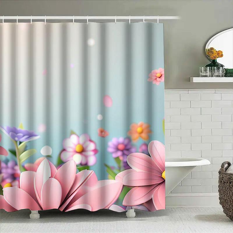 Drukowana w 3D Dekoracyjna Zasłona Prysznicowa do Łazienki z Motywem Uroczej Żaby dla Dzieci Wodoodporna Tkanina Wodoodporna Podszewka Kąpielowa Nowoczesna