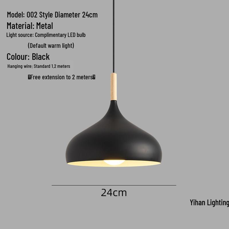 Modern Nordic Single-Head Pendant Light for Hotels, Bars, and Restaurants - Industrial Retro Style Lampshade.