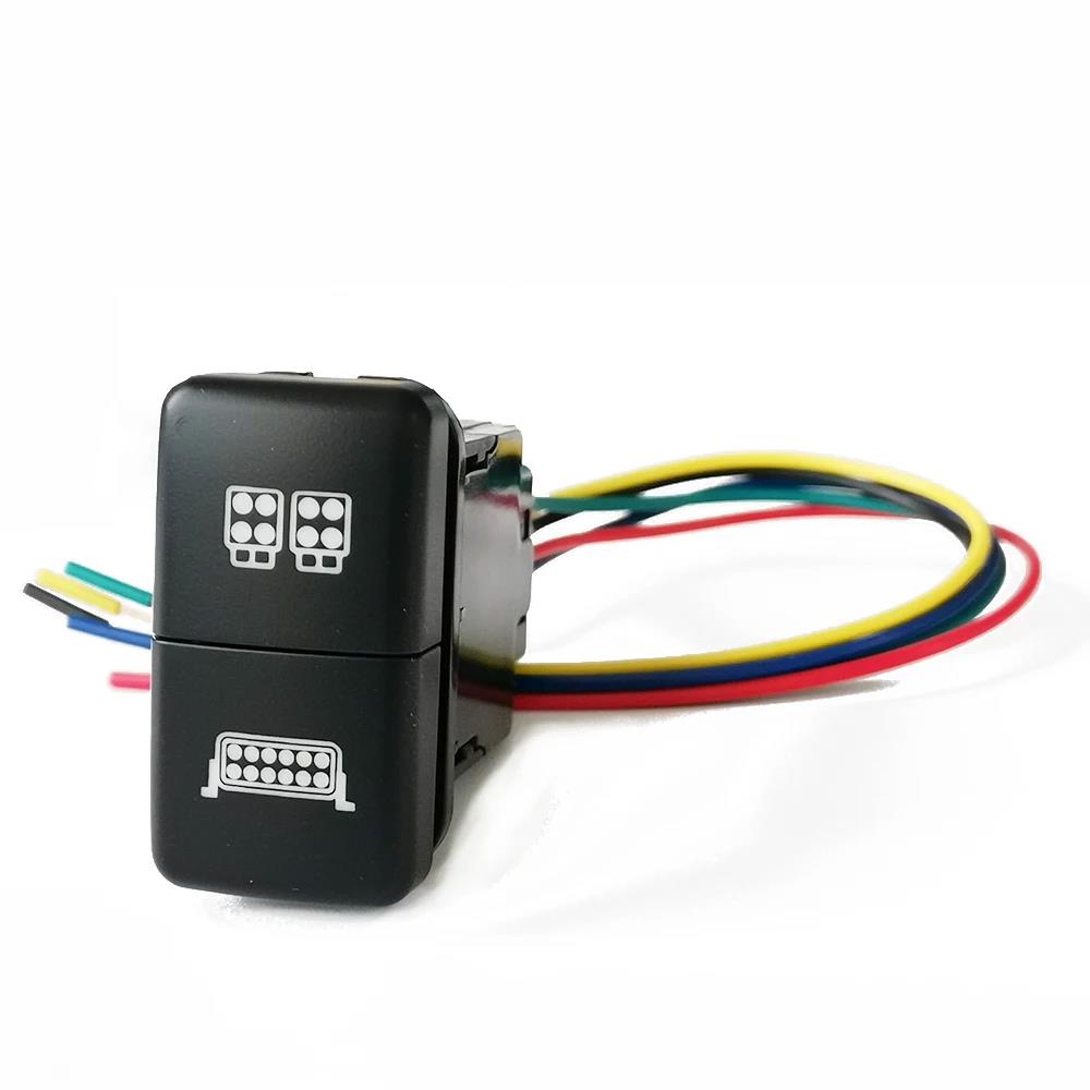 1PC Dual Switch DRL LED Light Power Switch Front Fog Lamp Switch Button For FJ Land Cruiser Prado 120 LC100 Switches4