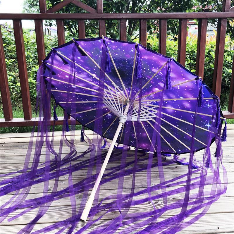 Traditional Hanfu Umbrella with Tassels for Women's Costumes and Children's Photoshoots