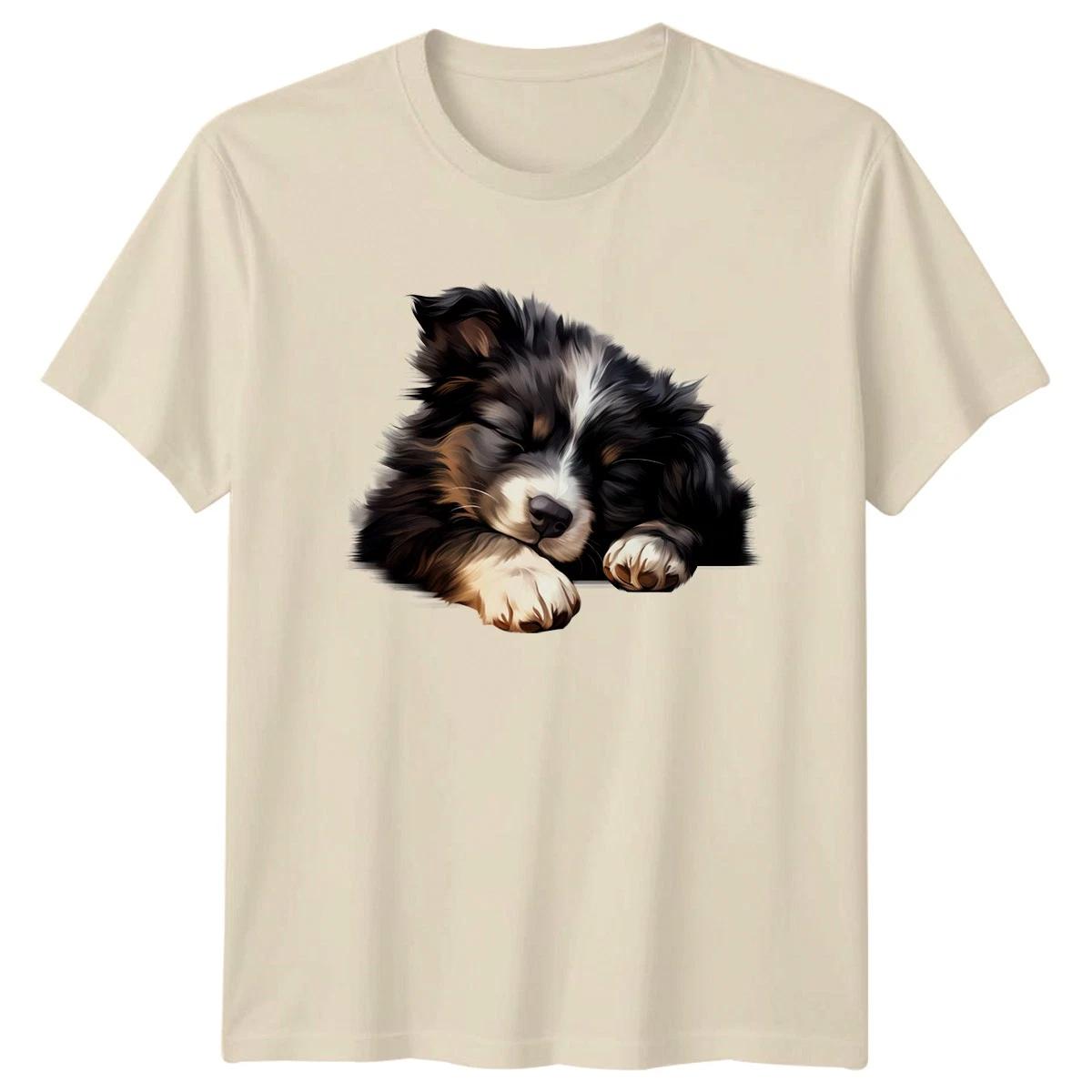 Sleeping Puppy Dog Animals Mens T-Shirt Womens Graphic Tee Cozy Design XS