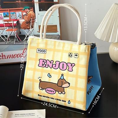Original süße handgehaltene Lunchtasche für Büroangestellte und Studenten, Lunchbox-Tasche mit großem Fassungsvermögen und hohem Aussehen, isolierte Lunchbox-Tasche