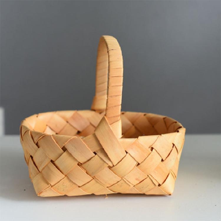 Aufbewahrungskorb mit Griff Handgeflochten Süßigkeiten-Organizer für Hochzeitsfeier Dekoration Tragbarer Obst-Brot-Behälter