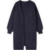 2025 Women's Solid Color Pocket Cardigan: Korean Style Knit Outerwear for Autumn/Winter