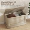 Storage Chest Toy Box With Safety Hinge For Living Room Wooden 80 X 40 X 45 Cm Natural Wood