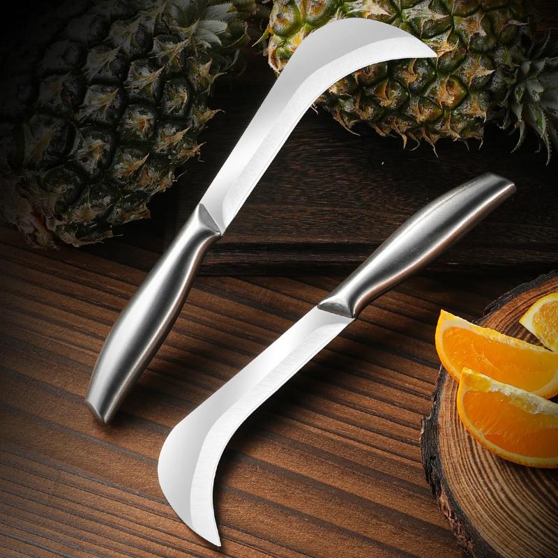 Stainless Steel Pineapple Sugar Cane Peeler 1/2Pcs Durable Kitchen Paring Knife for Daily Fruit Skin Removing Use