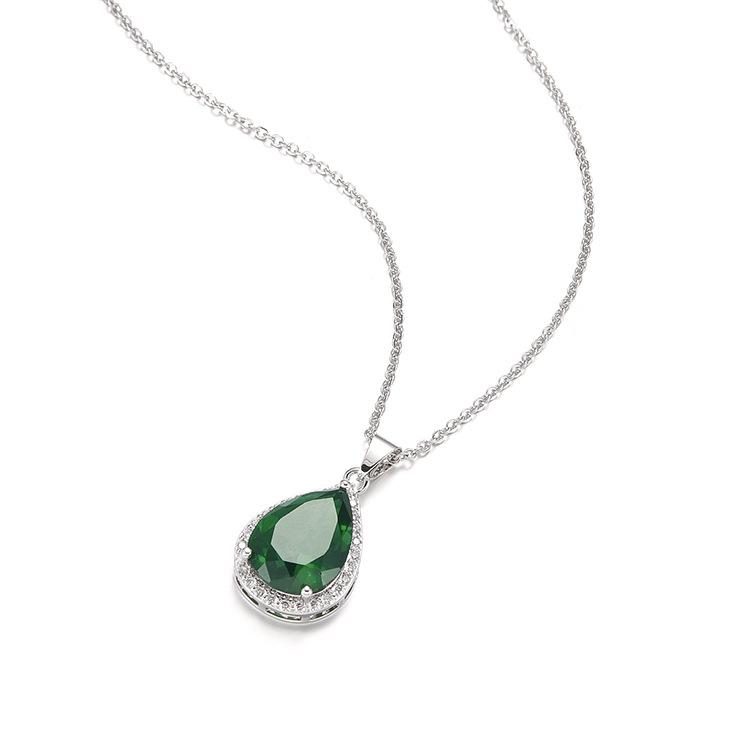 Water Drop Long Necklace Earrings Ring Bracelet Jewelry Set Fashion Zircon Jewelry Set