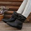 British Style Large Size Martin Boots Autumn and Winter New Solid Color Low Heel Short Boots Fashion Boots