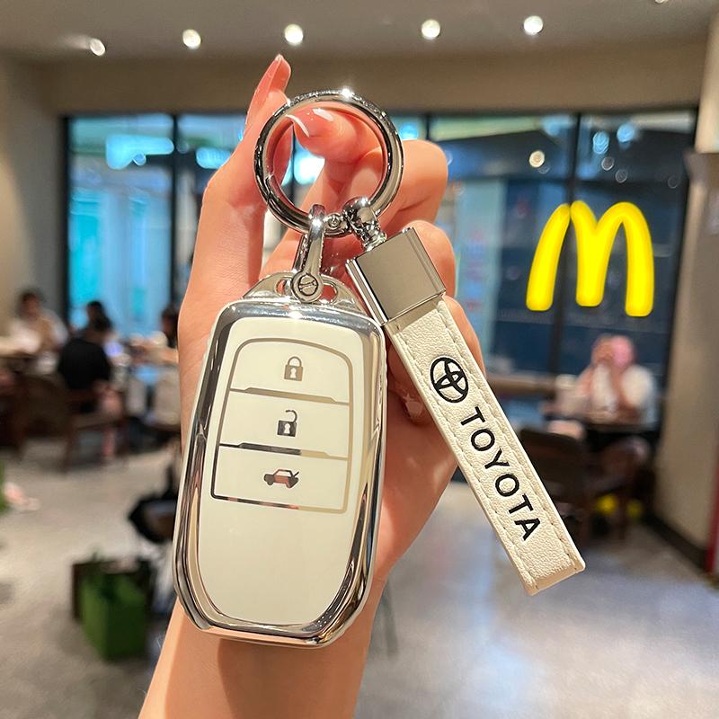 Fashion TPU Car Key Case Full Cover for Toyota CHR Hilux Fortuner Land Cruiser 200 Camry Corolla Crown RAV4 Highland Accessories