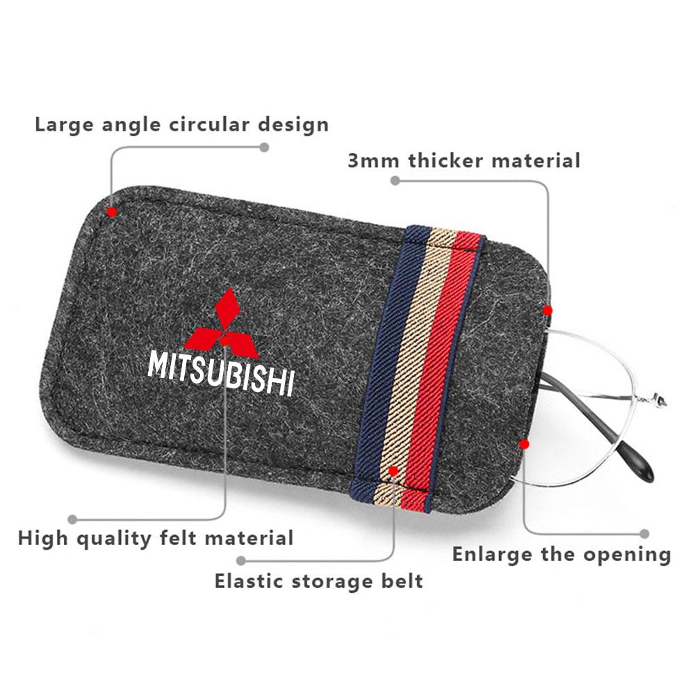Car Glasses Clip Case Sun Visor Sunglasses Organizer Clip For Mitsubishi Space Star Eclipse Cross ASX Xl Lancer Galant Ralliart