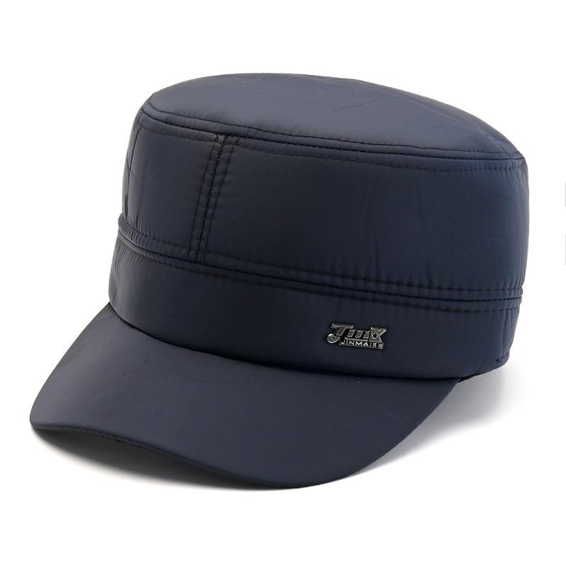 Hat Men's Beret Autumn and Winter New Woolen Ear Protector Peaked Cap Fleece Warm Cotton Hat Forward Hat