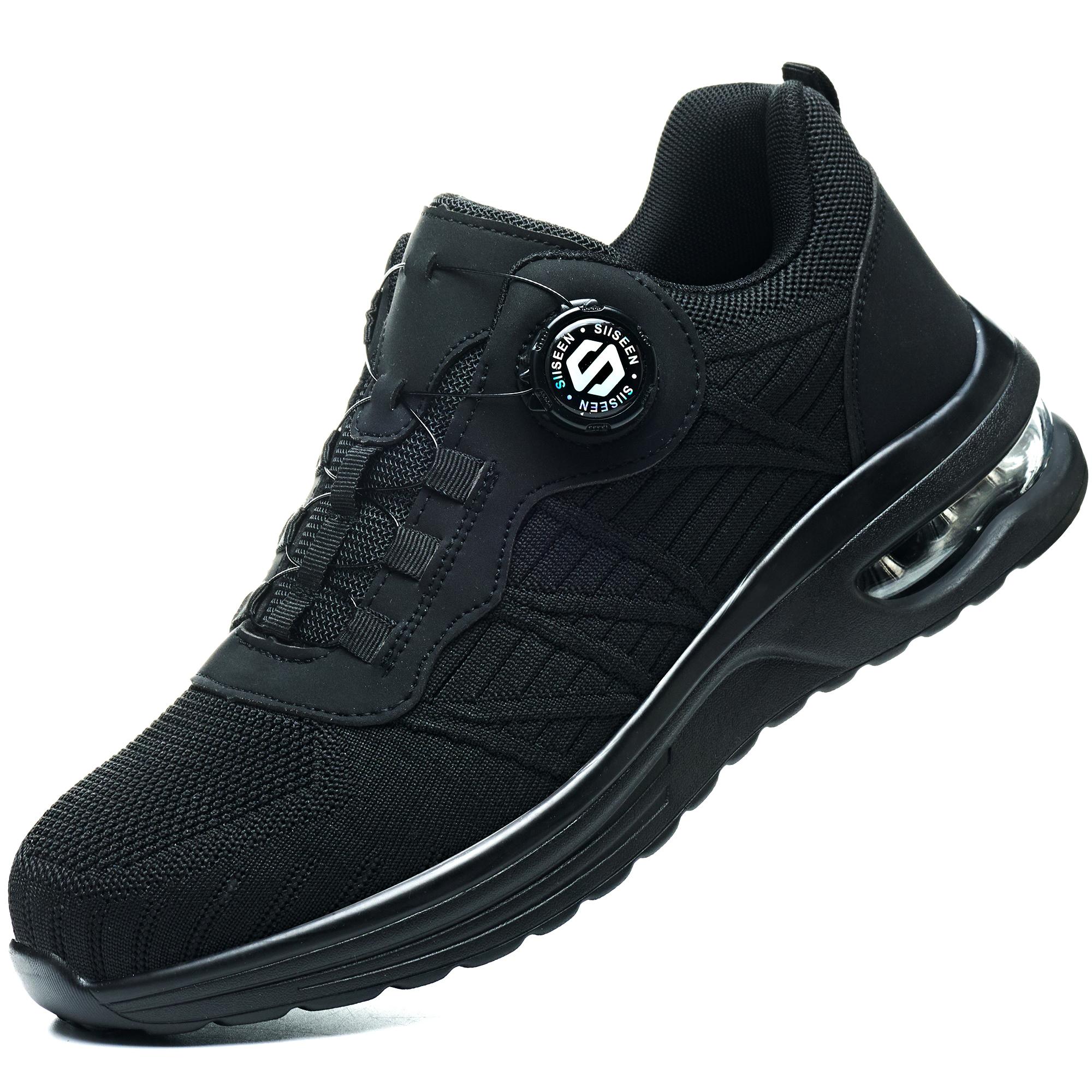

New Men s Rotary Buckle Safety Shoes Anti-Impact Anti-Piercing Lightweight Work Boots Fashion Sporty Design for Outdoor Pro 38