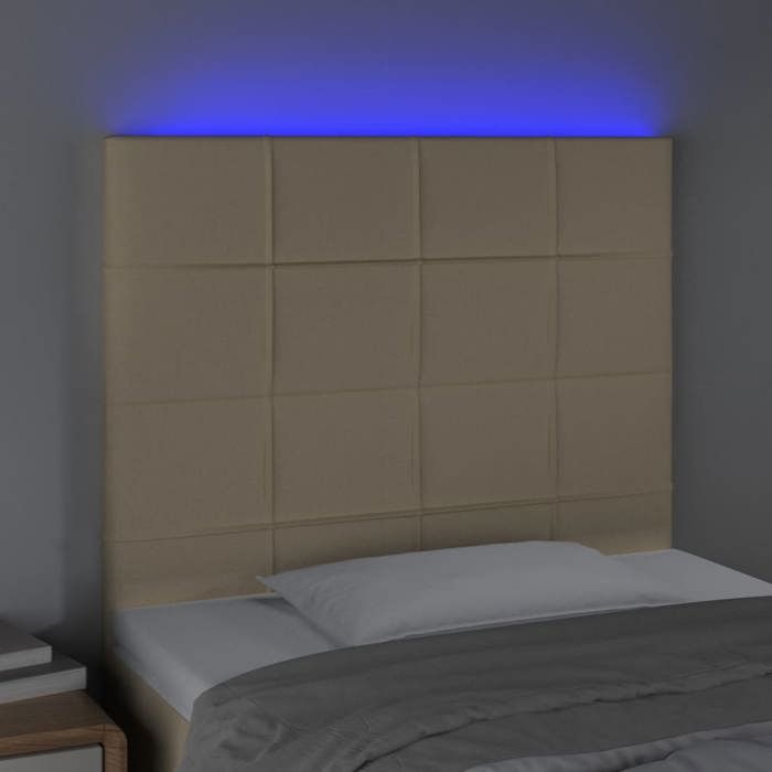 VidaXL Tête de Lit à LED Meuble de Chambre à Coucher Accessoire de Lit Simple Tête de Cadre de Lit Intérieur Crème 3122419