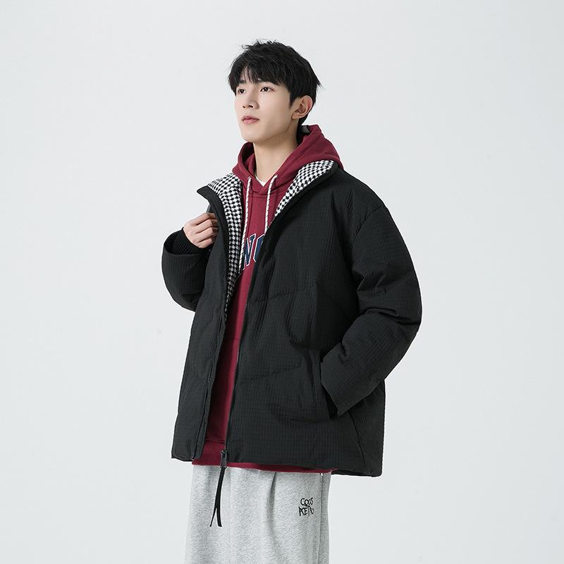 Men's Down Jacket Men's New Korean Version Winter Versatile Trend Plus Velvet Thickened Warm Jacket Simple Casual Men's Clothing
