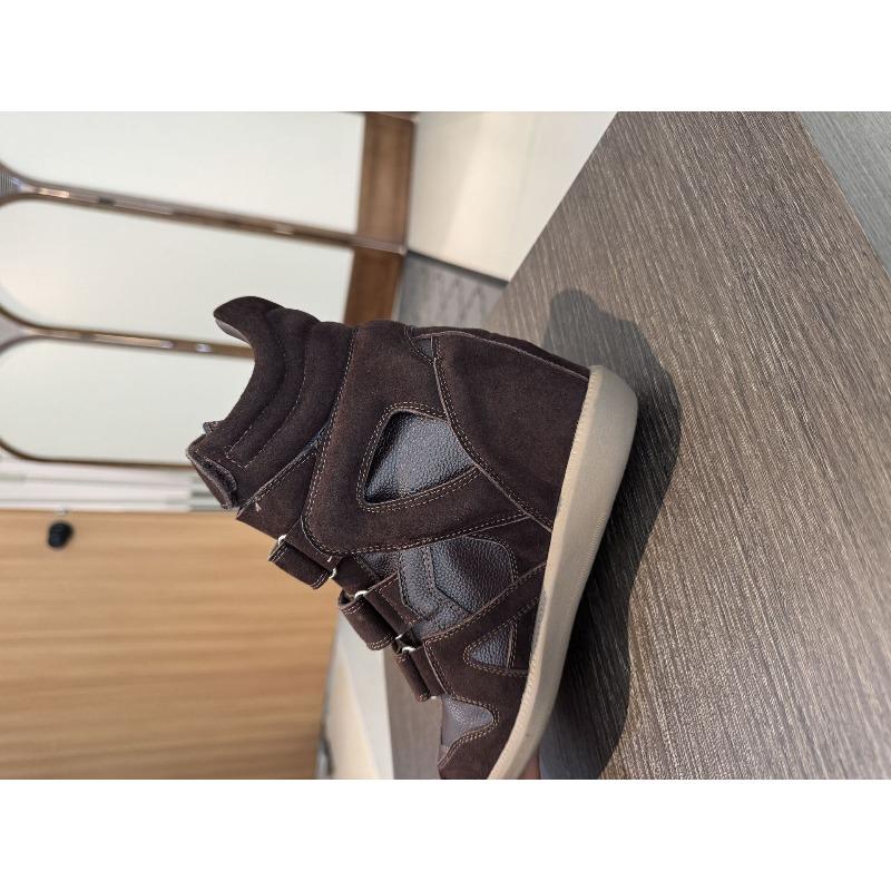 Pantofi Femei cu Velcro Invizibil pentru Creșterea Înălțimii Pantofi Sport Casual cu Toc Pană Potrivire Culori Pantofi Înalți Piele Naturală