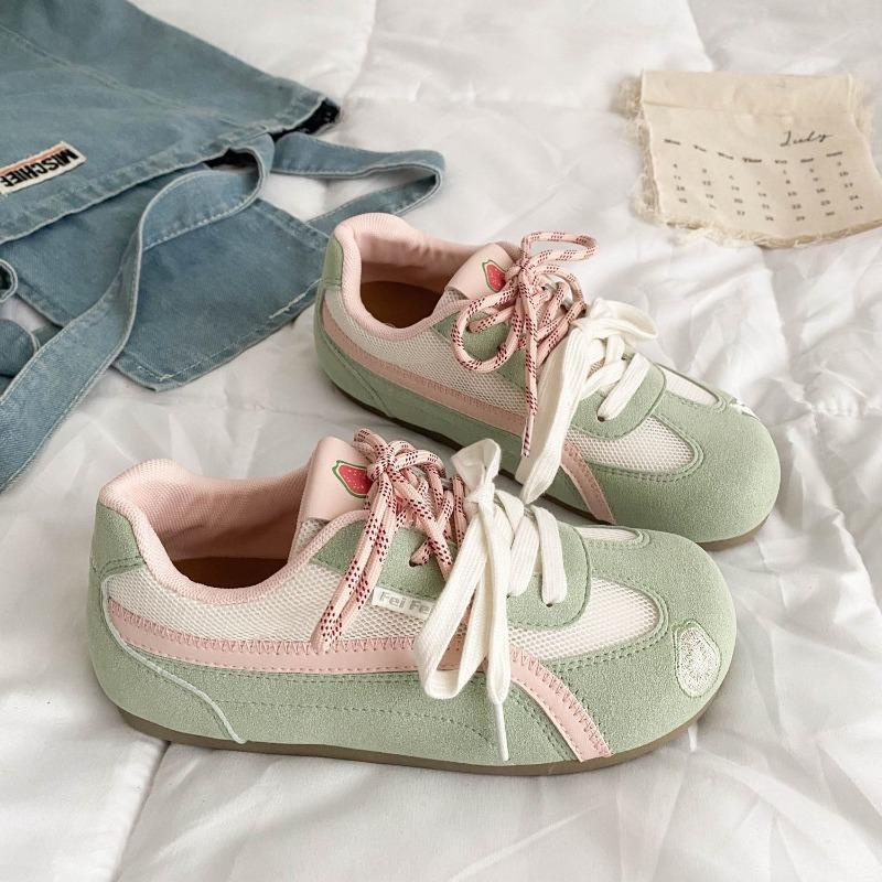 Fashion Women's 2025 New Autumn Mesh Breathable Lightweight Soft Sole Niche Virtue Training Sports Casual Shoes