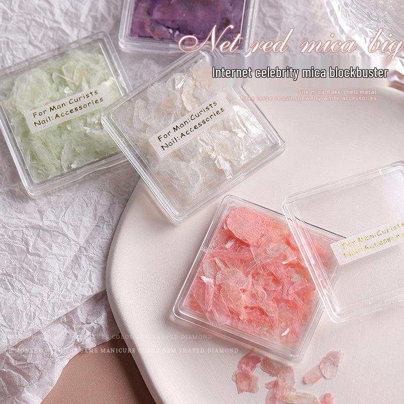 

Colorful Summer Mica Flakes for DIY Nail Decoration - Ultra-Thin Mineral Rock Texture