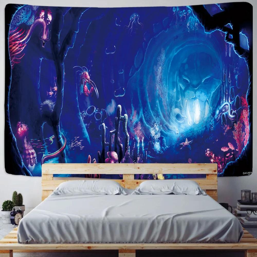 Mushroom Psychedelic Scene Home Decoration Art Tapestry Bohemia Room Yoga Mat Background Cloth