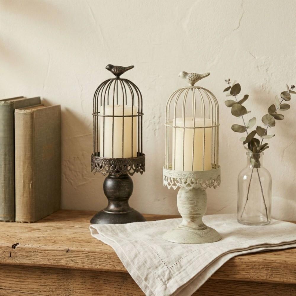 Delicate Birdcage Candle Holder Vintage Candlestick Crafts Plant Saucer Wedding