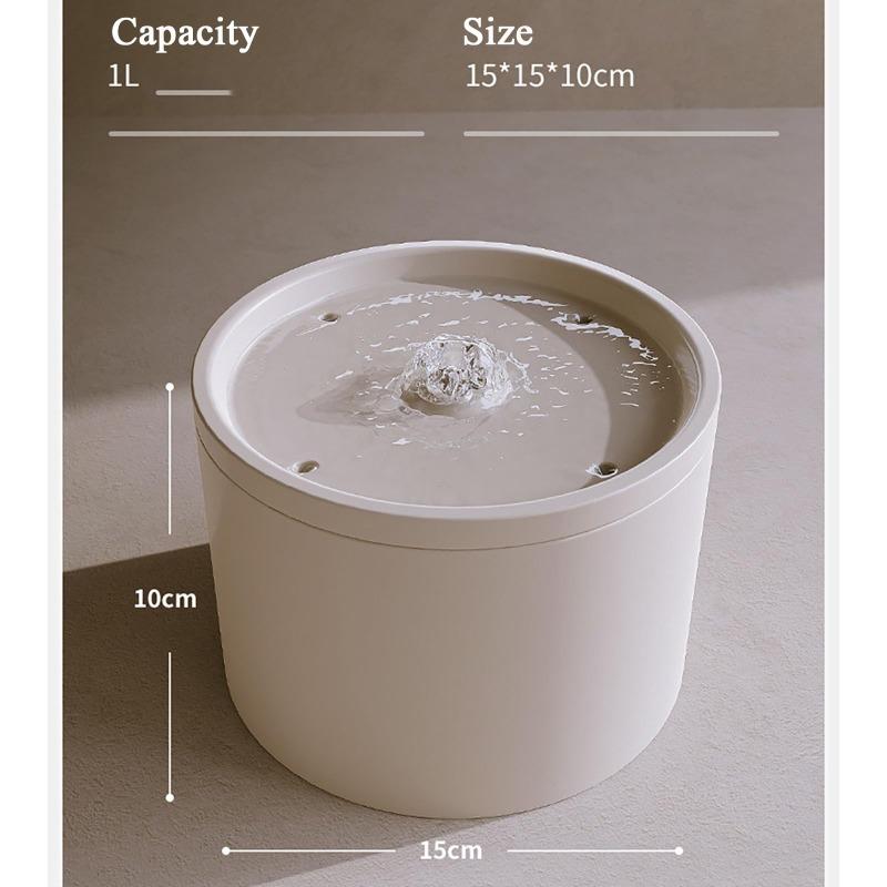 

Ceramic Cat Water Fountain 33.82oz/1L Automatic Super Silent Pet Drinking Dispenser with 1 Filters Dog Water Bowl Dispenser USB Plug