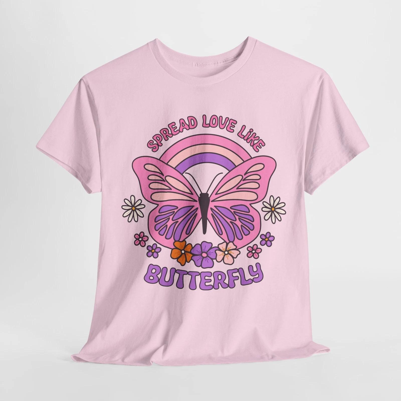 Spring Butterfly T-Shirt | Nature Beauty & Spread Love Like Butterfly Shirt L