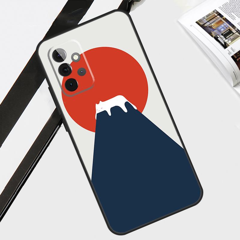 Abstract Cat Mount Fuji Japan Landscape For Samsung Galaxy A34 A54 A14 A71 A51 A13 A23 A33 A53 A73 A12 A22 A52 A32 Phone Case