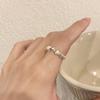 Elegant Irregular Silver Foil Pearl Stretchy Ring - Modern Style for Women