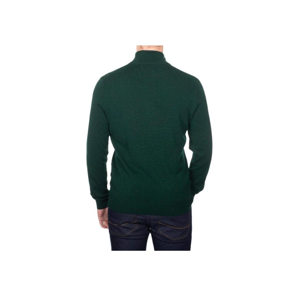 Polo Ralph Lauren Solid Color Pony Logo Embroidered Half-Zip Wool Knit Sweater Men Sweater Green MNPOSWE16820647-300