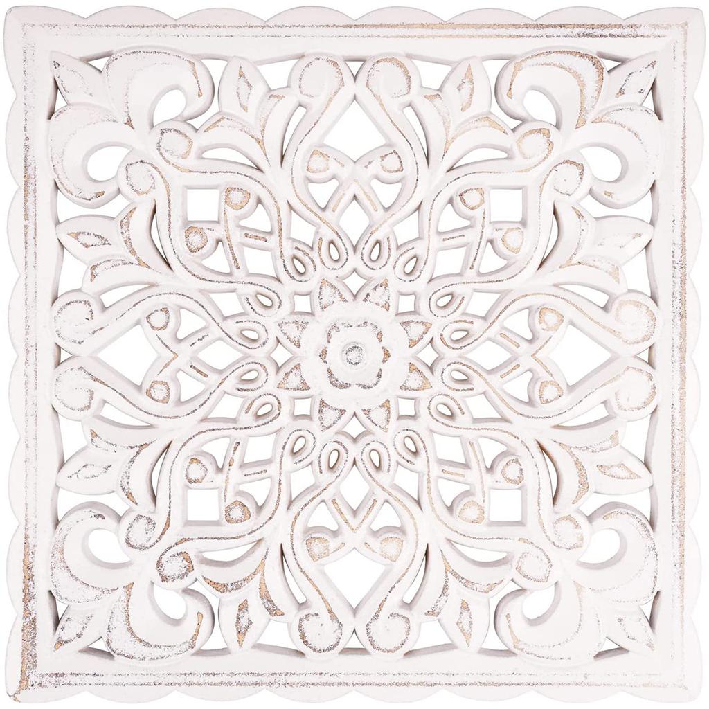 30 x 30 cm Drevená nástenná dekorácia Kvetinový vyrezávaný panel na stenu Závesná dekorácia Rustikálna umelecká socha Domáca nástenná ozdoba