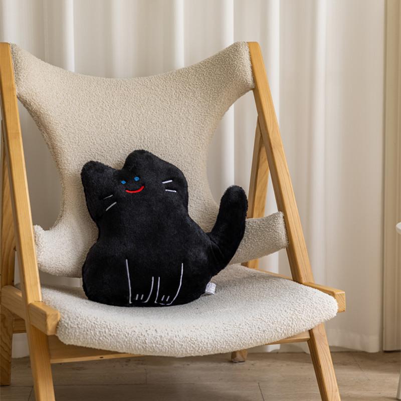 Kawaii Plushie Cats Black Pillow Stuffed Animals Cat Plush Pillow Cushion Soft For Sofa Decoration Lovely Cat Toys For Girls