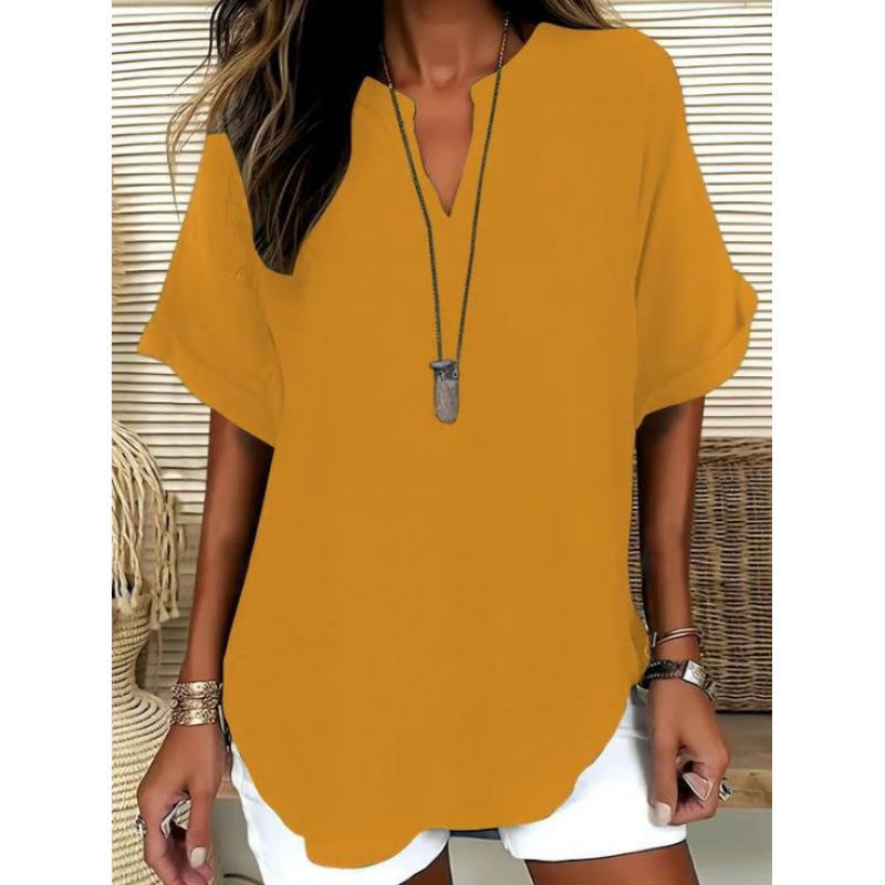 1116 Spring Hot Sale Fashion Carnival Printed Popular Women's V-Neck Short Sleeve T-Shirt European
