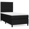 3141835 vidaXL Lit à sommier tapissier avec matelas Noir 100x200 cm Tissu