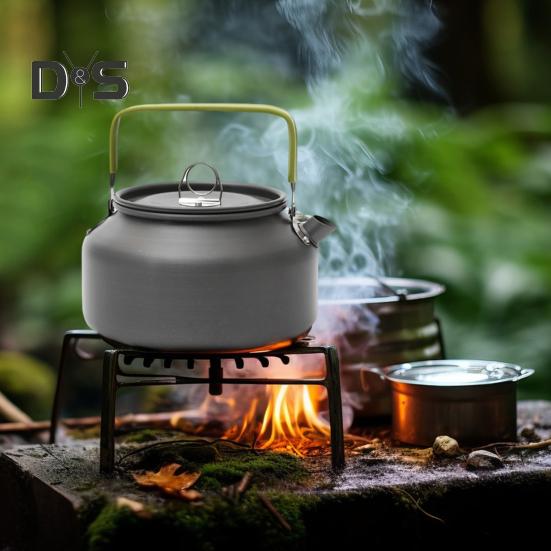0.8/1.1/1.2L Aluminum Alloy Camping Kettle Portable Lightweight Large Capacity Outdoor Traveling Hiking Picnic Coffee Pot Tea Kettle