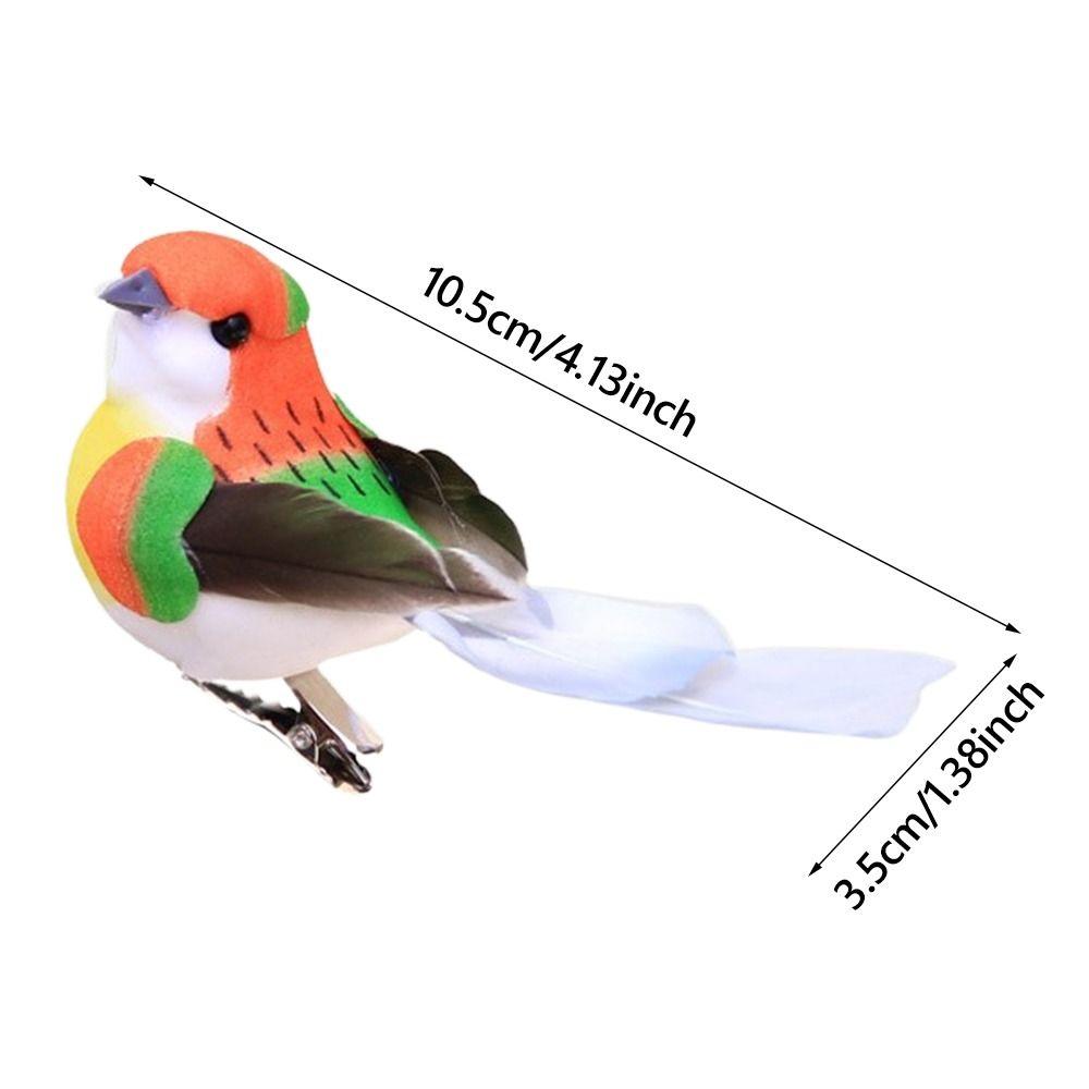6PCS Multicolor Artificial Birds Foam DIY Accessories Simulation Bird Model Photo Props with Clips Decorative Birds