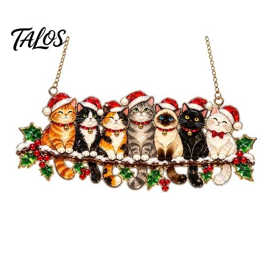 Indoor Outdoor Decorative Pendant Christmas Animal Suncatcher, Window Hanging Decor, Acrylic Holly Branch Sun Catcher, Creative New Year Gift Rainbow