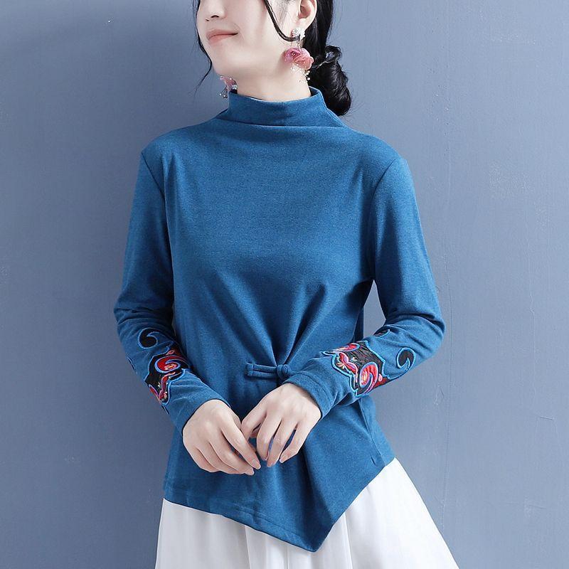 Double-sided Fleece Half-high Neck Bottom Shirt for Women with Autumn and Winter Fashionable Long-sleeved T-shirt In Spring and Autumn Tops