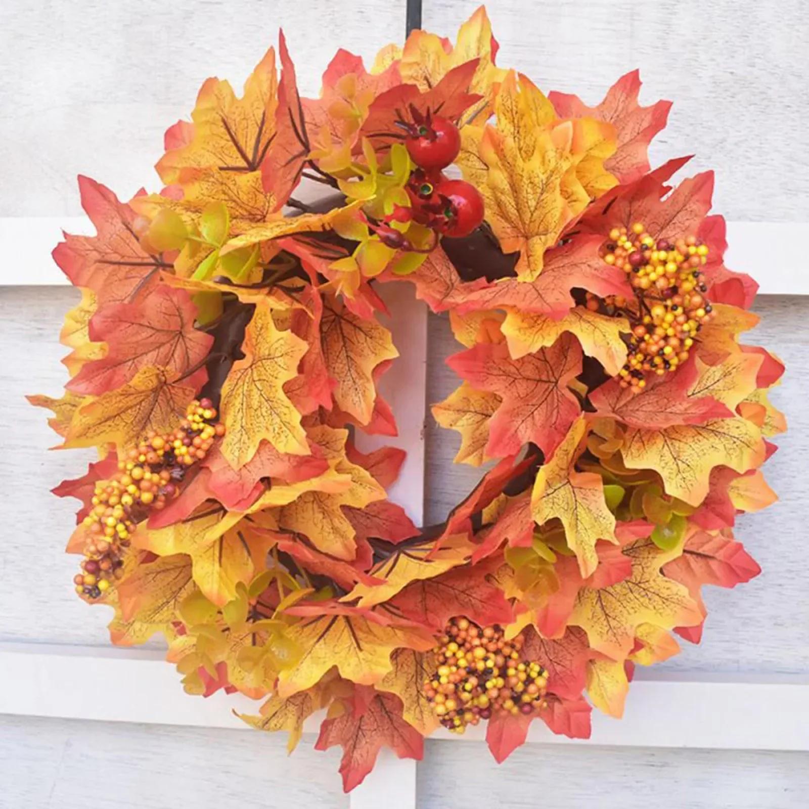 

30CM Artificial Maple Leaves Autumn Silk Fall Leaf For Thanksgiving Halloween Christmas Home Decoration Wedding Party Craft 30cm оранжевый