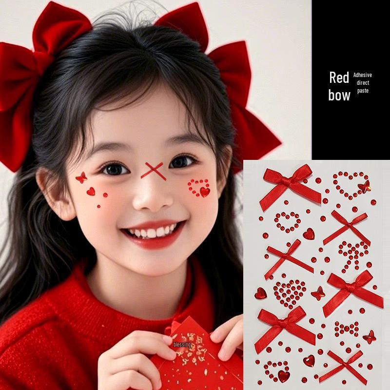 

Стрази до Дня святого Валентина та стрічки з органзи, наклейки на обличчя для прикраси макіяжу очей